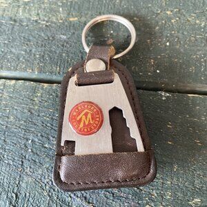Vintage USA MARLBORO Key Ring Bottle Opener Multi Tool Leather Design